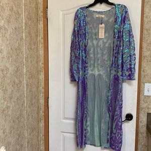 Southern Fried Chics sequin open jacket